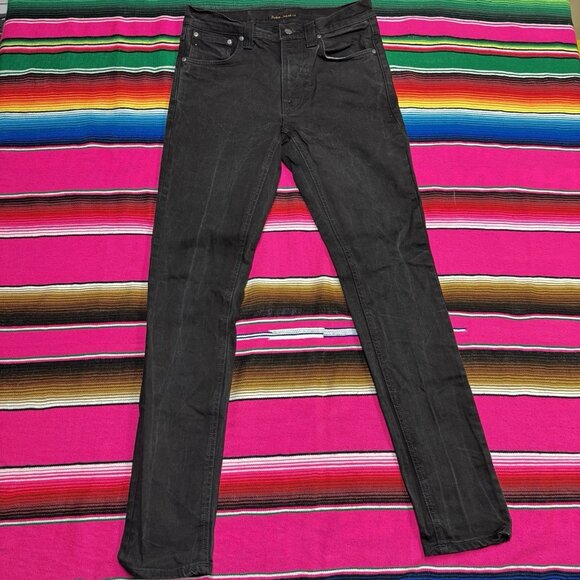 Nudie Jeans Co. Men's 32x34 (Act 32x33) Lean Dean Slim‎ Black Made in Italy - Picture 2 of 7